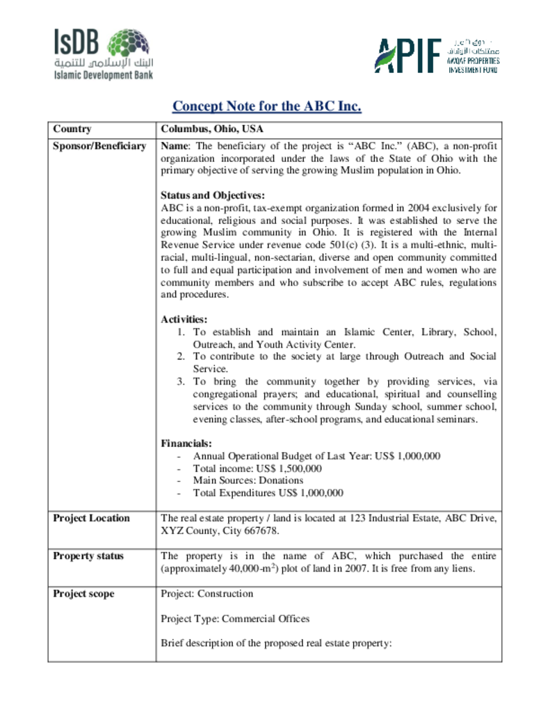 APIF Sample Application Form